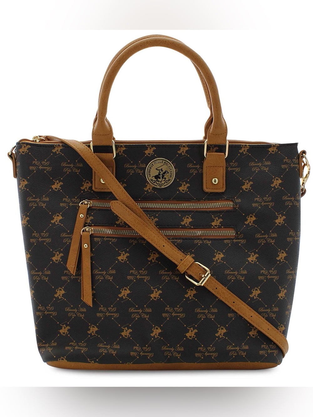 Women’s Brown Monogram Satchel Handbag